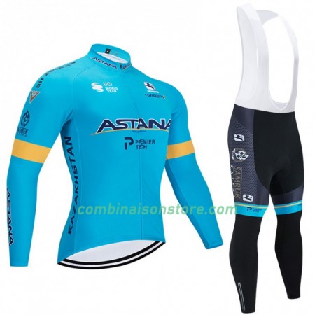 Combinaison Cycliste M/L + Collant à Bretelles 2020 Astana Pro Team N001